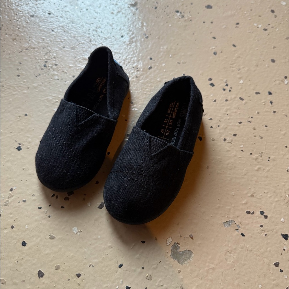 Toms Black Kids Moccasins